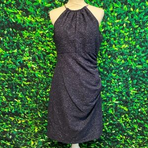 Eliza J Silver Sparkling Halter Dress Sz 12